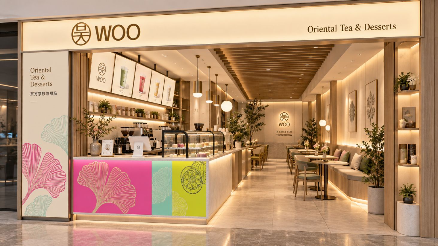 หน้าร้าน WOO แบบเต็มรูปแบบในศูนย์การค้า